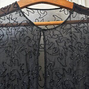 Vintage Beaded Silk Jacket - Vintage 1980s (no label)